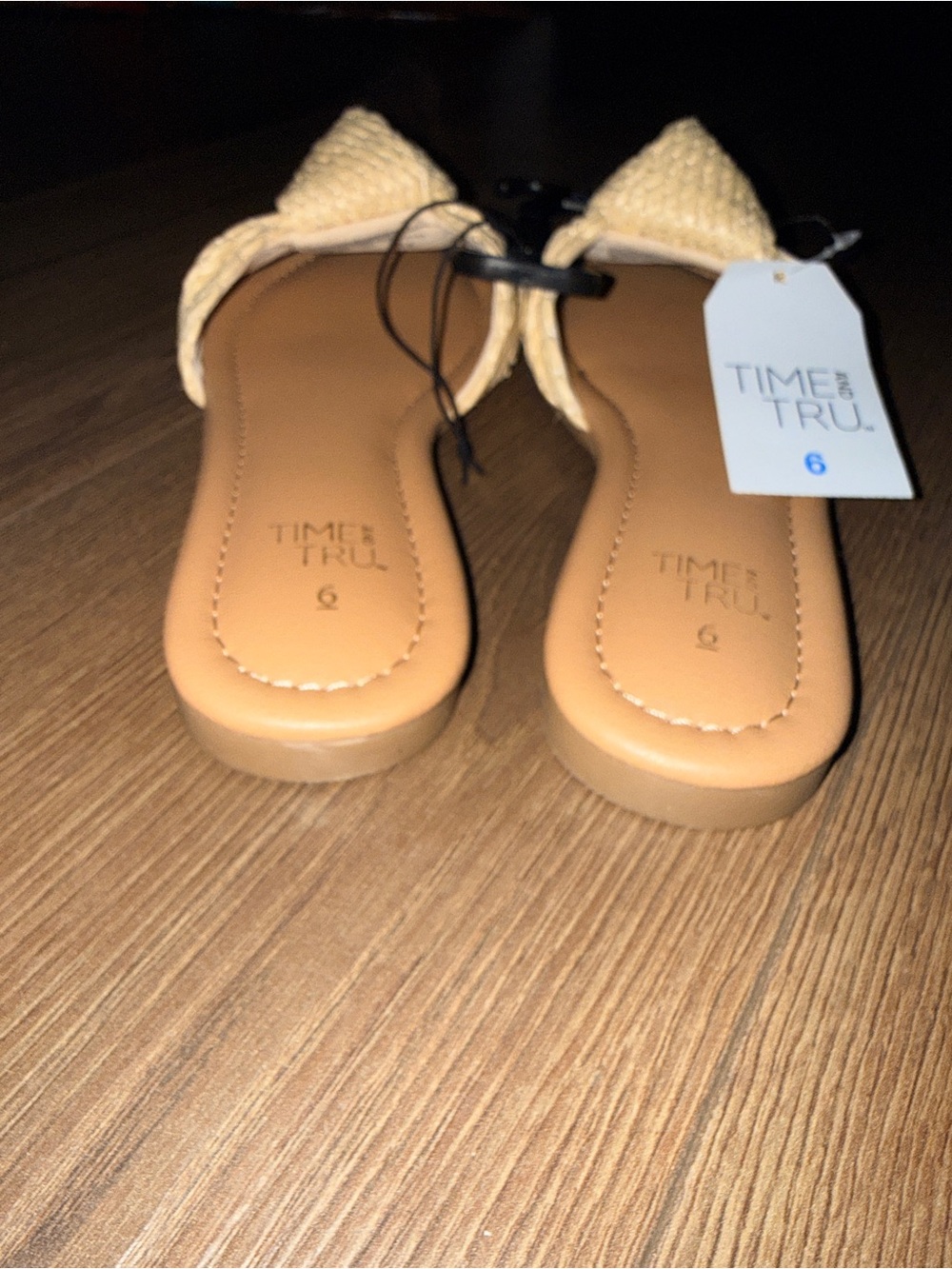 * NWT Sz 6 Time and Tru Women's Knot Slide Sandals *raffia* - Picture 3 of 12